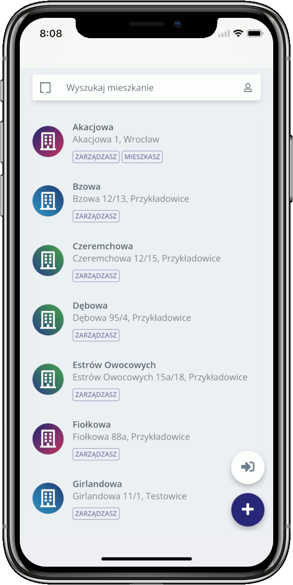 Zrzut ekranu aplikacji Naym.pl